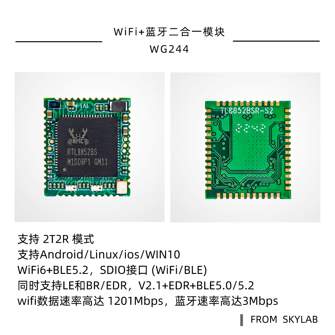 SDIO wifi6模块WG244可以实现哪些功能，SDIO接口wifi蓝牙二合一模块应用场景